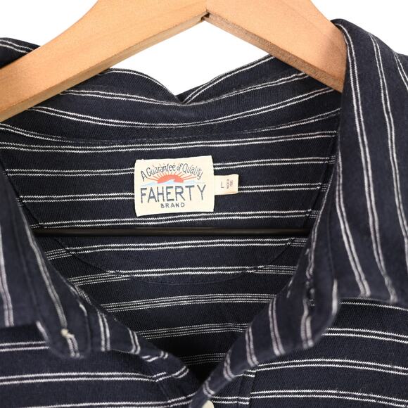 Faherty Striped Cotton Polo, large - Picture 3 of 6